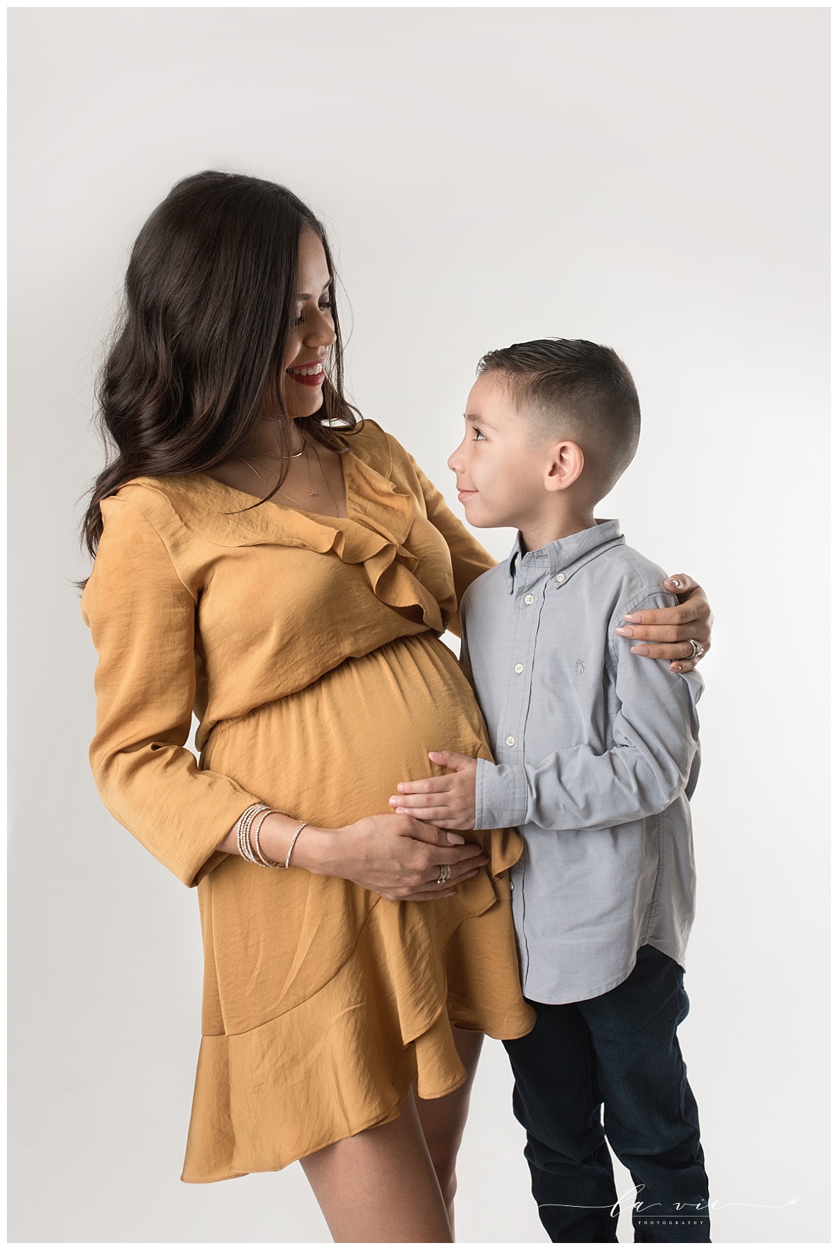Mother and son maternity portrait